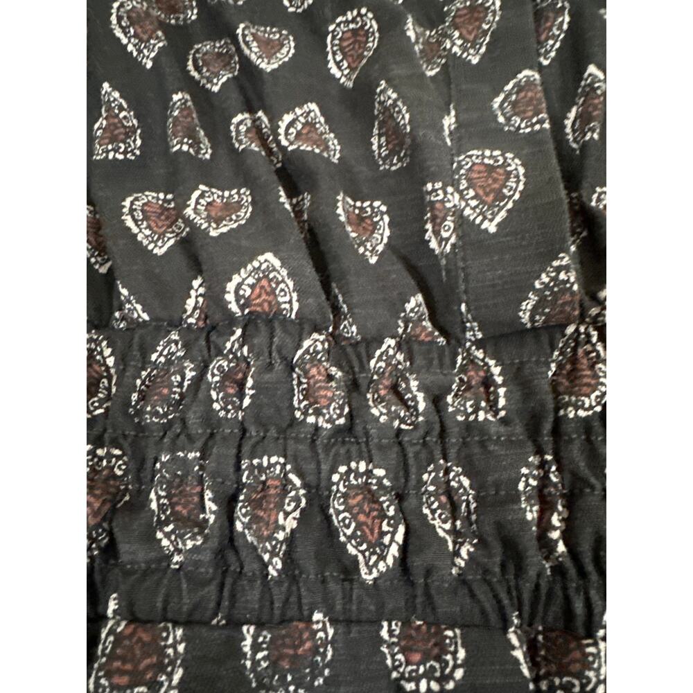 Anthropologie Somerset Wide Leg Jumpsuit Women’s Large Boho Black Paisley - Picture 8 of 14